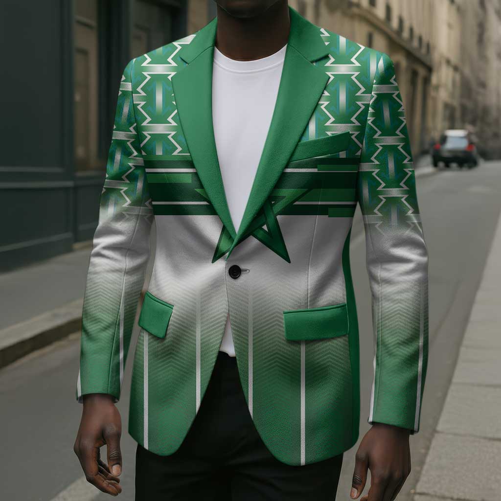 World Football Morocco Custom Blazer 1994 Away Retro Green Jersey - African Pride