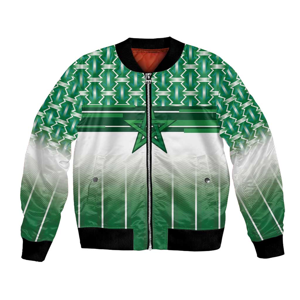 World Football Morocco Custom Bomber Jacket 1994 Away Retro Green Jersey - African Pride