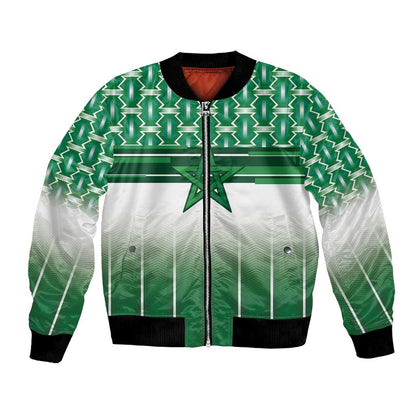 World Football Morocco Custom Bomber Jacket 1994 Away Retro Green Jersey - African Pride