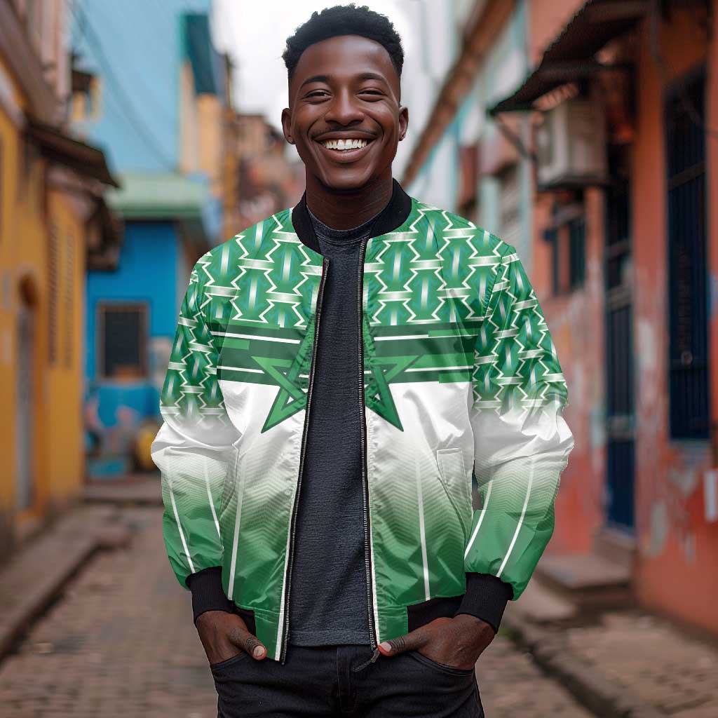 World Football Morocco Custom Bomber Jacket 1994 Away Retro Green Jersey - African Pride