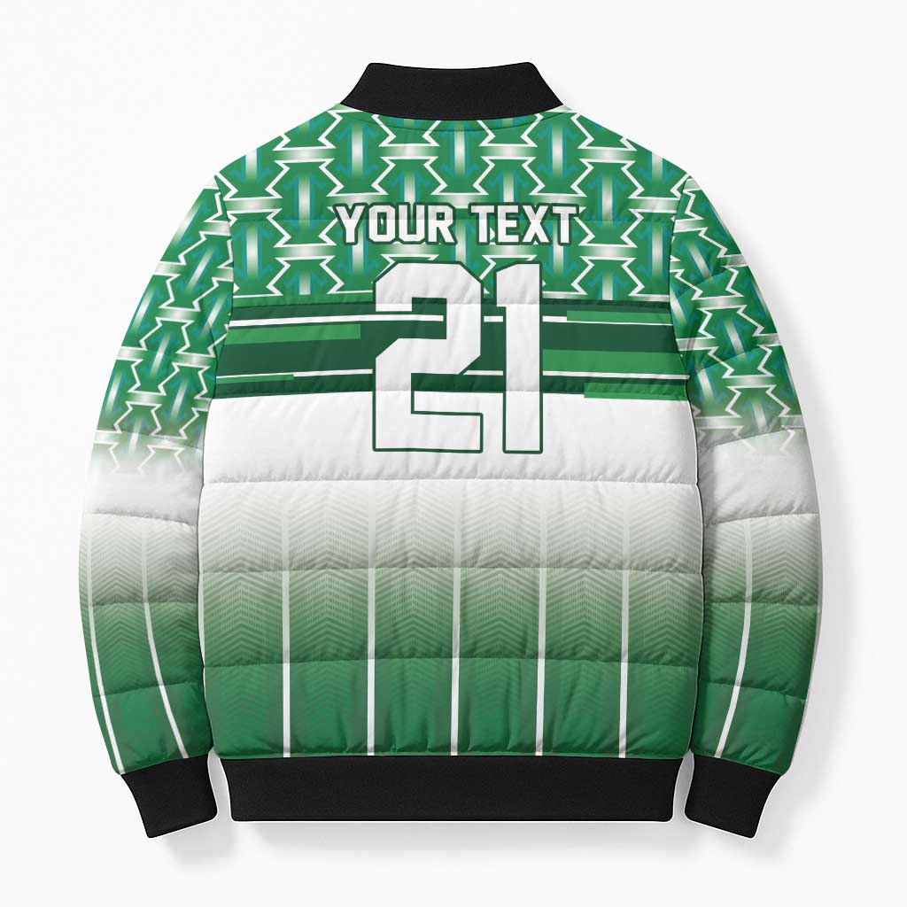 World Football Morocco Custom Bomber Puffer Jacket 1994 Away Retro Green Jersey - African Pride