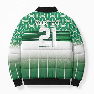 World Football Morocco Custom Bomber Puffer Jacket 1994 Away Retro Green Jersey - African Pride