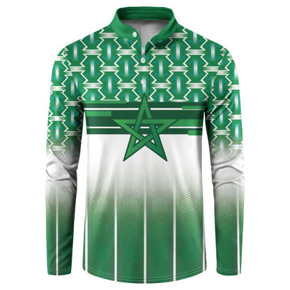 World Football Morocco Custom Button Sweatshirt 1994 Away Retro Green Jersey