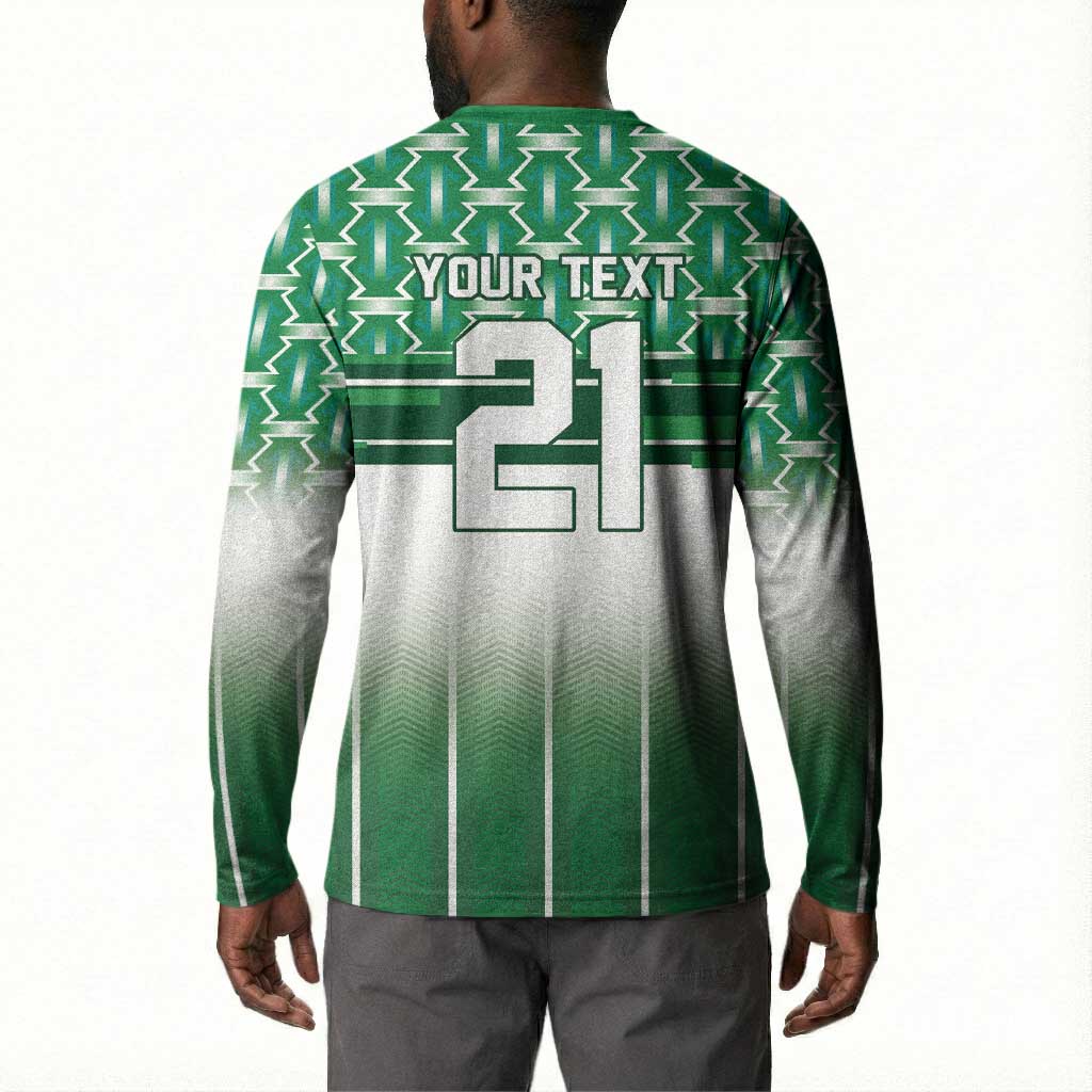 World Football Morocco Custom Button Sweatshirt 1994 Away Retro Green Jersey