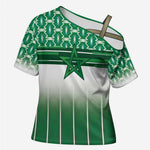 World Football Morocco Custom Cross Shoulder Shirt 1994 Away Retro Green Jersey - African Pride