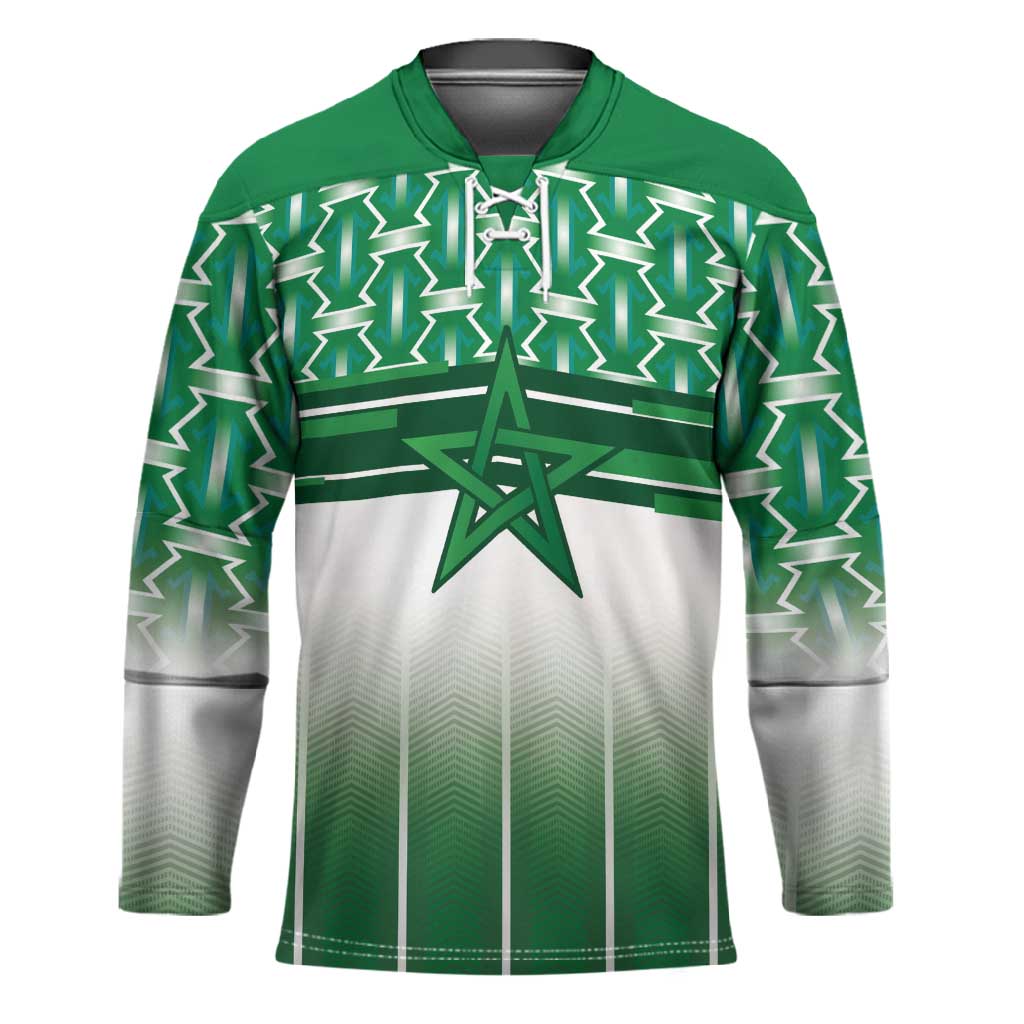 World Football Morocco Custom Hockey Jersey 1994 Away Retro Green Jersey - African Pride