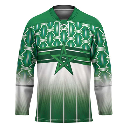 World Football Morocco Custom Hockey Jersey 1994 Away Retro Green Jersey - African Pride