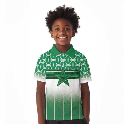 World Football Morocco Custom Kid Polo Shirt 1994 Away Retro Green Jersey - African Pride