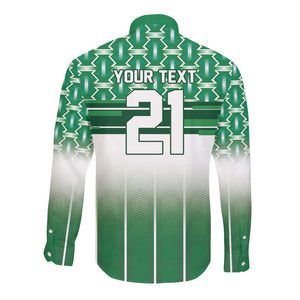 World Football Morocco Custom Long Sleeve Button Shirt 1994 Away Retro Green Jersey - African Pride