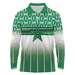 World Football Morocco Custom Long Sleeve Polo Shirt 1994 Away Retro Green Jersey - African Pride