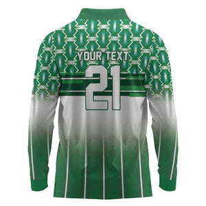 World Football Morocco Custom Long Sleeve Polo Shirt 1994 Away Retro Green Jersey - African Pride