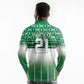 World Football Morocco Custom Long Sleeve Polo Shirt 1994 Away Retro Green Jersey - African Pride