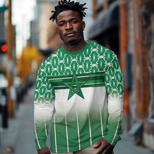 World Football Morocco Custom Long Sleeve Shirt 1994 Away Retro Green Jersey - African Pride