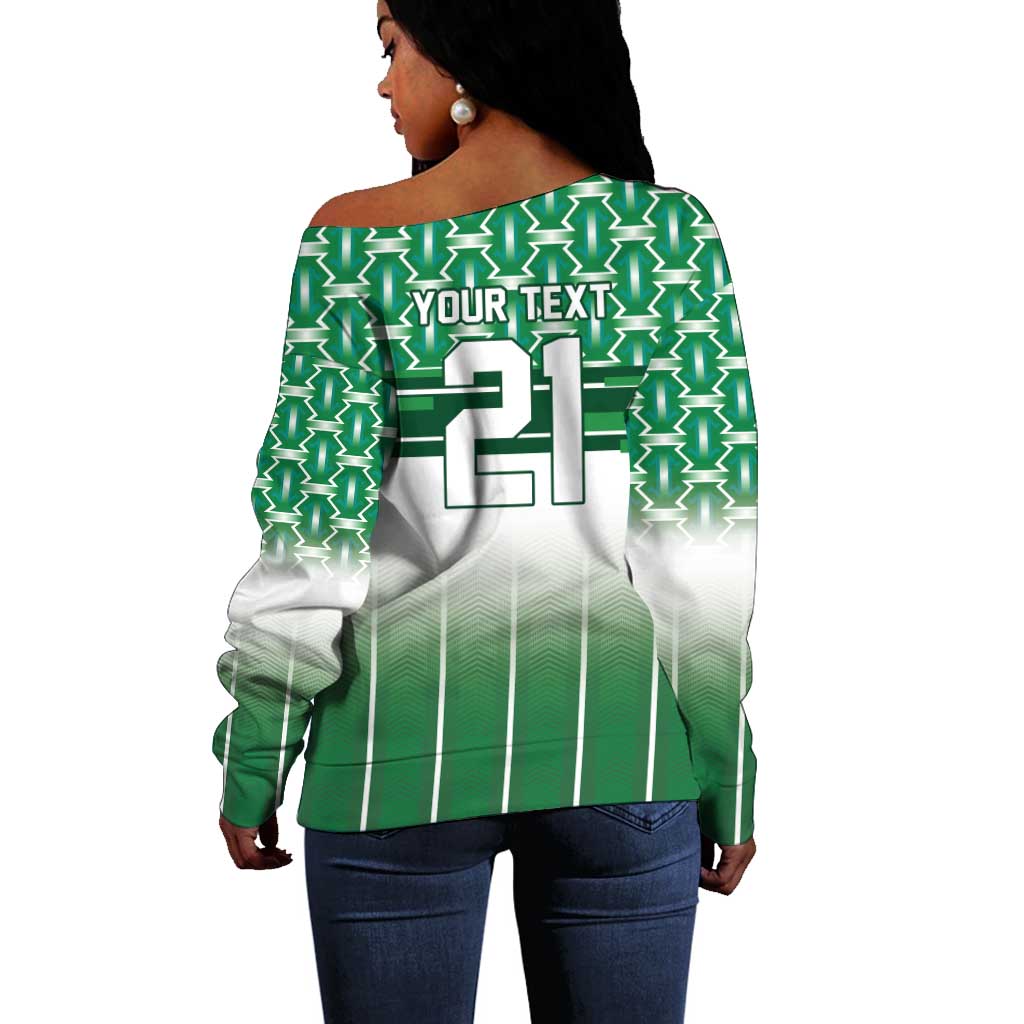 World Football Morocco Custom Off Shoulder Sweater 1994 Away Retro Green Jersey - African Pride