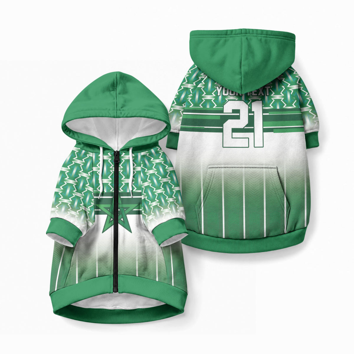 World Football Morocco Custom Pet Hoodie 1994 Away Retro Green Jersey