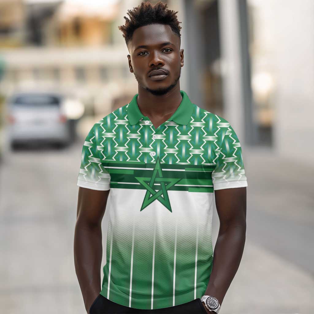 World Football Morocco Custom Polo Shirt 1994 Away Retro Green Jersey - African Pride