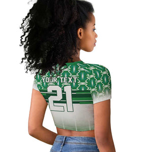 World Football Morocco Custom Raglan Cropped T shirt 1994 Away Retro Green Jersey - African Pride