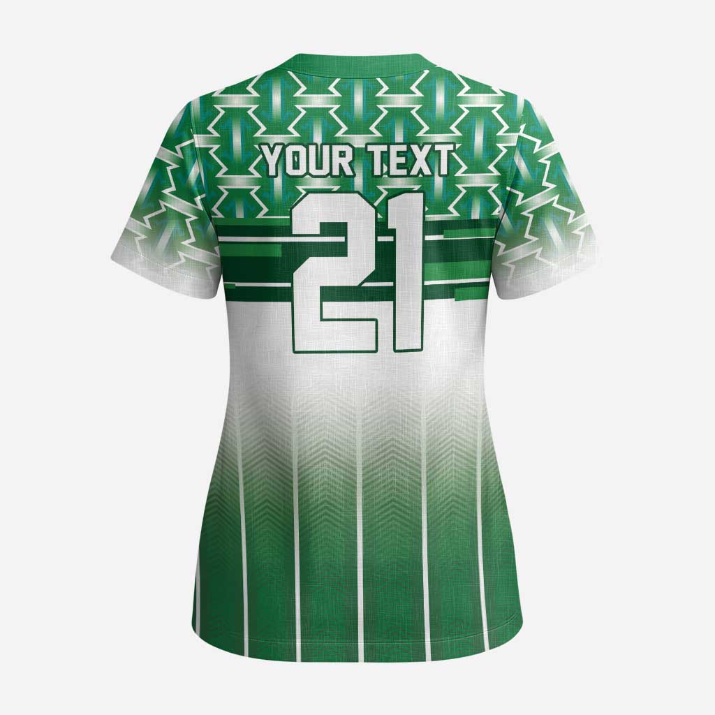 World Football Morocco Custom Scrub Top 1994 Away Retro Green Jersey - African Pride