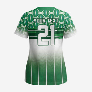 World Football Morocco Custom Scrub Top 1994 Away Retro Green Jersey - African Pride