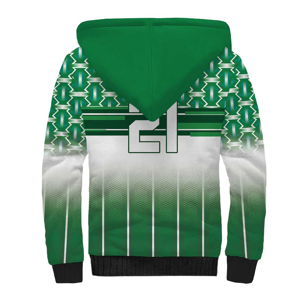 World Football Morocco Custom Sherpa Hoodie 1994 Away Retro Green Jersey - African Pride