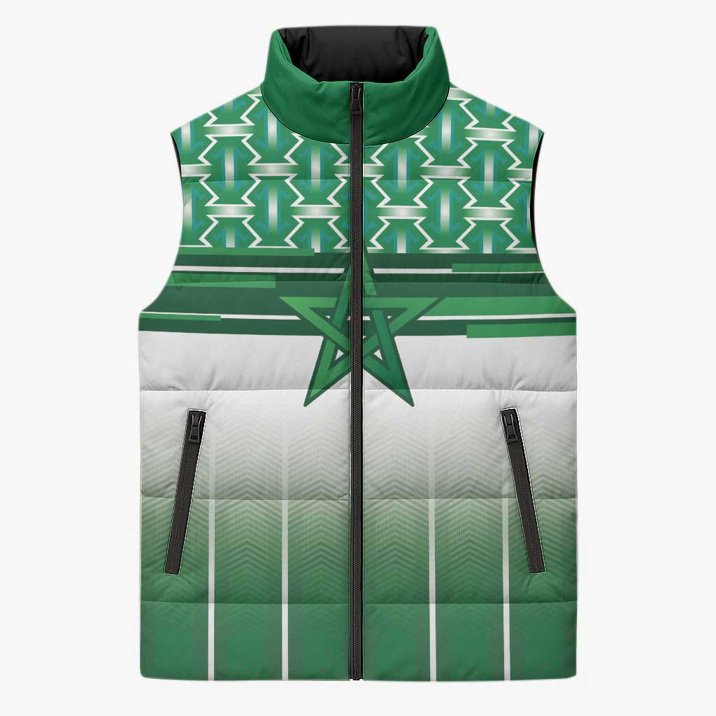 World Football Morocco Custom Sleeveless Puffer Jacket 1994 Away Retro Green Jersey - African Pride