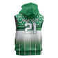 World Football Morocco Custom Sleeveless Zip Hoodie 1994 Away Retro Green Jersey - African Pride
