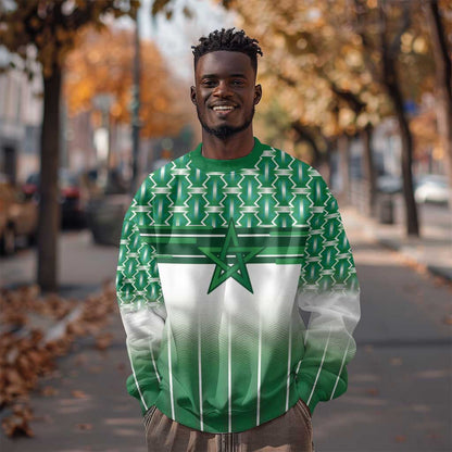 World Football Morocco Custom Sweatshirt 1994 Away Retro Green Jersey - African Pride