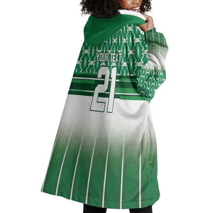 World Football Morocco Custom Wearable Blanket Hoodie 1994 Away Retro Green Jersey - African Pride