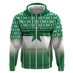 World Football Morocco Custom Zip Hoodie 1994 Away Retro Green Jersey - African Pride