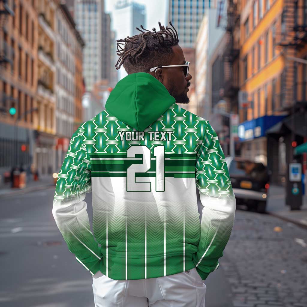 World Football Morocco Custom Zip Hoodie 1994 Away Retro Green Jersey - African Pride