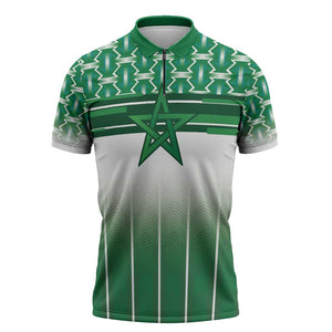 World Football Morocco Custom Zipper Polo Shirt 1994 Away Retro Green Jersey - African Pride