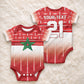 World Football Morocco Custom Baby Onesie 1994 Away Retro Red Jersey