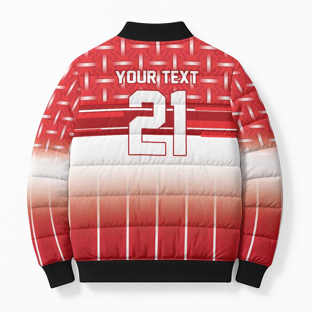 World Football Morocco Custom Bomber Puffer Jacket 1994 Away Retro Red Jersey - African Pride