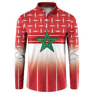 World Football Morocco Custom Button Sweatshirt 1994 Away Retro Red Jersey