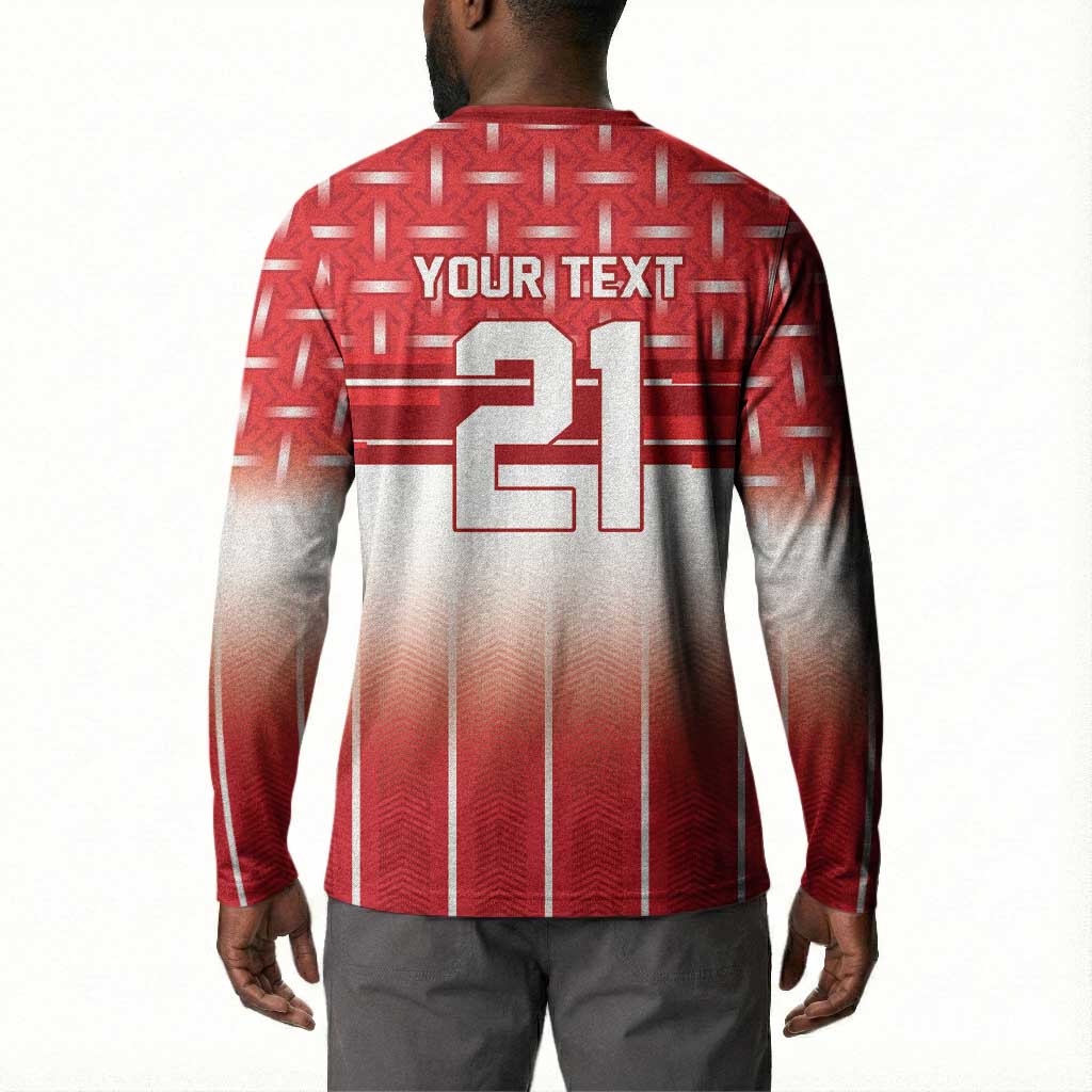 World Football Morocco Custom Button Sweatshirt 1994 Away Retro Red Jersey