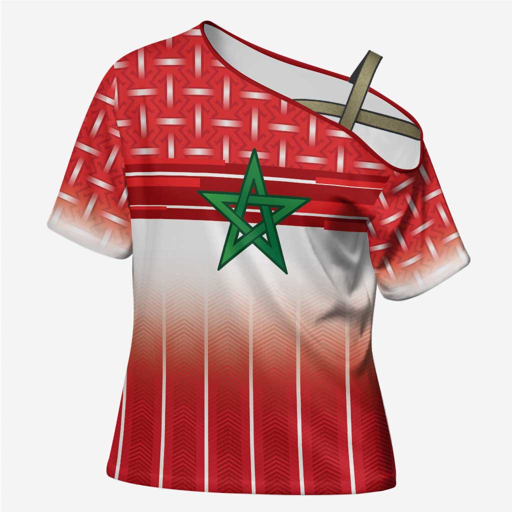 World Football Morocco Custom Cross Shoulder Shirt 1994 Away Retro Red Jersey - African Pride
