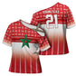 World Football Morocco Custom Cross Shoulder Shirt 1994 Away Retro Red Jersey - African Pride