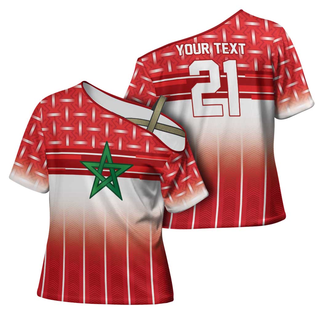 World Football Morocco Custom Cross Shoulder Shirt 1994 Away Retro Red Jersey - African Pride
