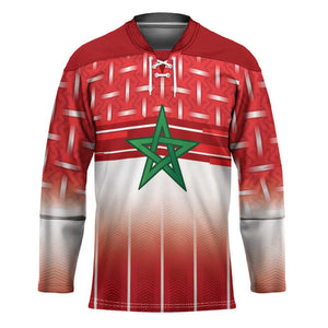 World Football Morocco Custom Hockey Jersey 1994 Away Retro Red Jersey - African Pride