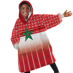 World Football Morocco Custom Kid Wearable Blanket Hoodie 1994 Away Retro Red Jersey - African Pride