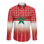 World Football Morocco Custom Long Sleeve Button Shirt 1994 Away Retro Red Jersey - African Pride