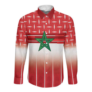 World Football Morocco Custom Long Sleeve Button Shirt 1994 Away Retro Red Jersey - African Pride