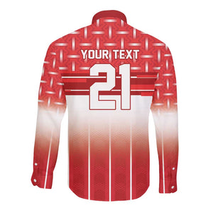 World Football Morocco Custom Long Sleeve Button Shirt 1994 Away Retro Red Jersey - African Pride