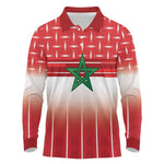 World Football Morocco Custom Long Sleeve Polo Shirt 1994 Away Retro Red Jersey - African Pride