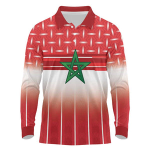 World Football Morocco Custom Long Sleeve Polo Shirt 1994 Away Retro Red Jersey - African Pride