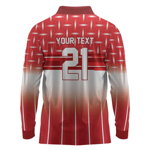 World Football Morocco Custom Long Sleeve Polo Shirt 1994 Away Retro Red Jersey - African Pride