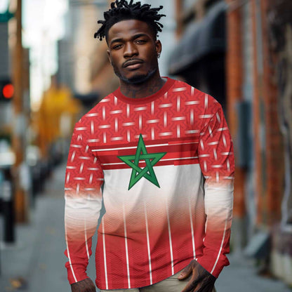World Football Morocco Custom Long Sleeve Shirt 1994 Away Retro Red Jersey - African Pride