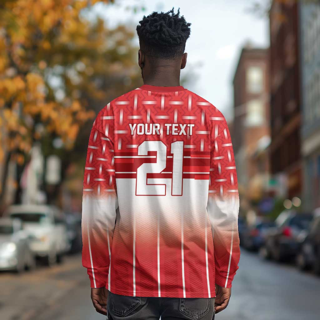 World Football Morocco Custom Long Sleeve Shirt 1994 Away Retro Red Jersey - African Pride