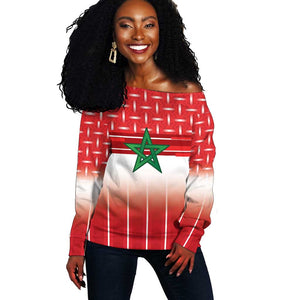 World Football Morocco Custom Off Shoulder Sweater 1994 Away Retro Red Jersey - African Pride