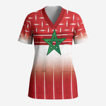 World Football Morocco Custom Scrub Top 1994 Away Retro Red Jersey - African Pride
